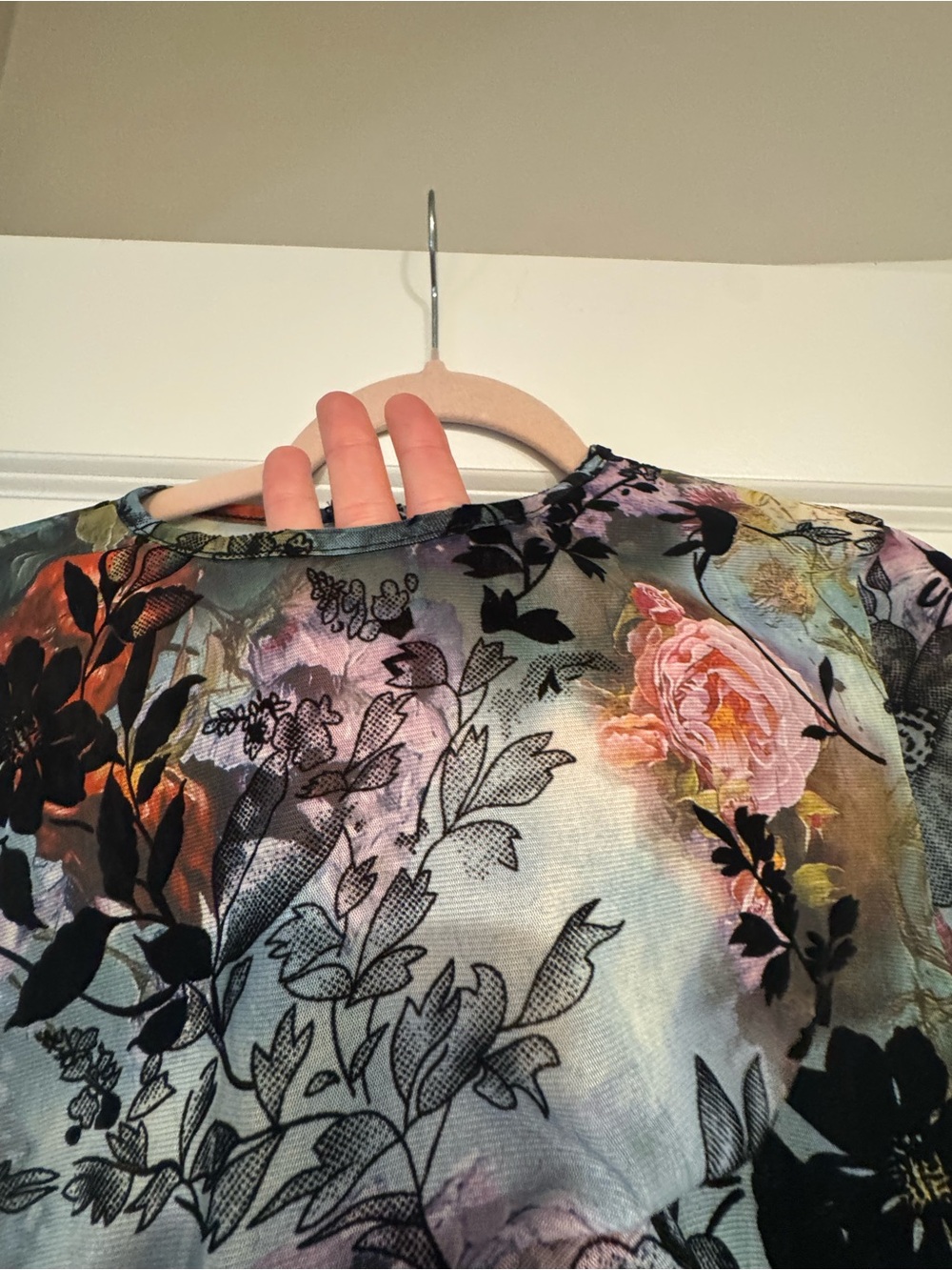 Fashion Nova Light Blue Multi Floral Long-Sleeve Maxi Dress - Picture 6 of 9